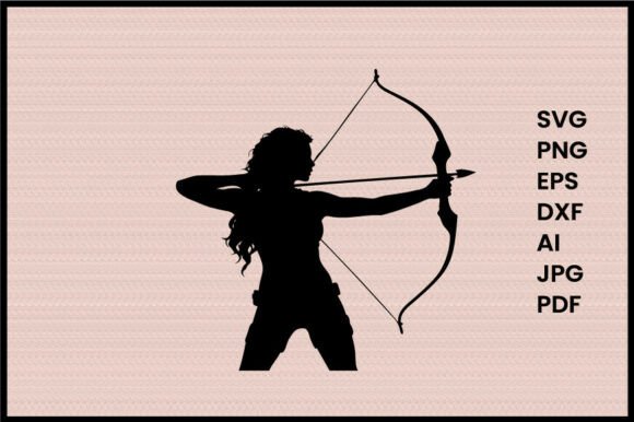 A Woman Archery Pose Illustration