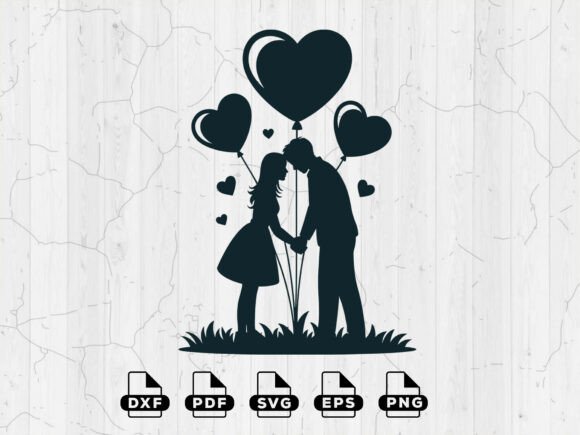 Couple Silhouette SVG, Cricut File