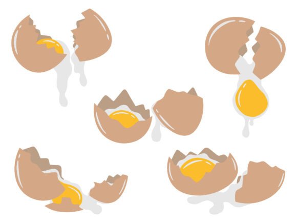 Crack and Break Egg Illustration