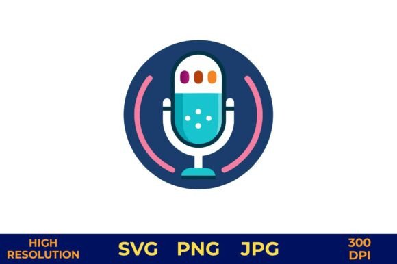 Cute Voice Assistant Mic Vector Icon