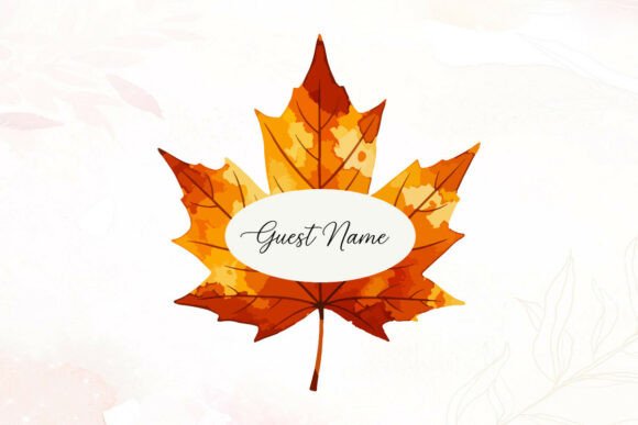 Fall Maple Leaf Wedding Place Card