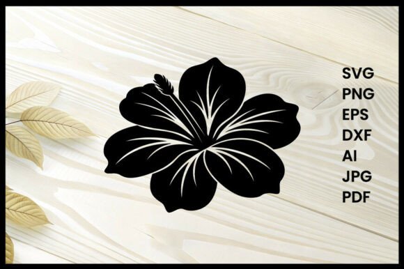 Hibiscus Silhouette Vector Illustration