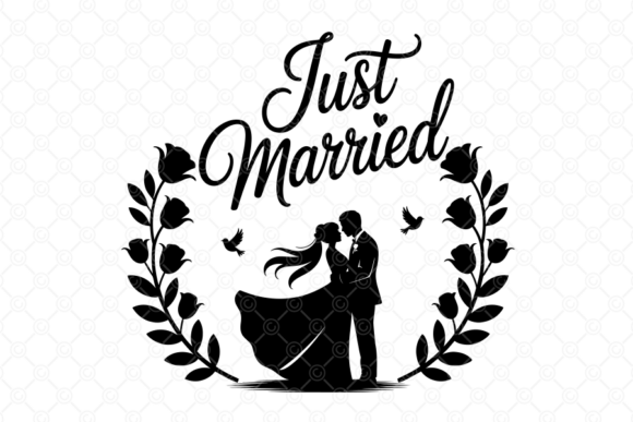 Just Married SVG, Wedding Couple SVG, 07