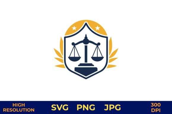 Justice Scale Shield Emblem Vector