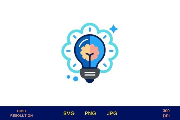 Lightbulb with Colorful Thought Bubbles