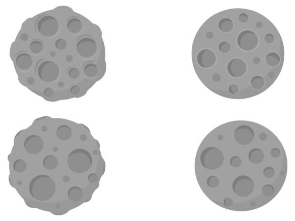 Moon Cartoon with Craters Illustration