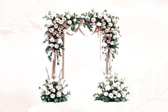 Pink Rose Wedding Arch Decoration