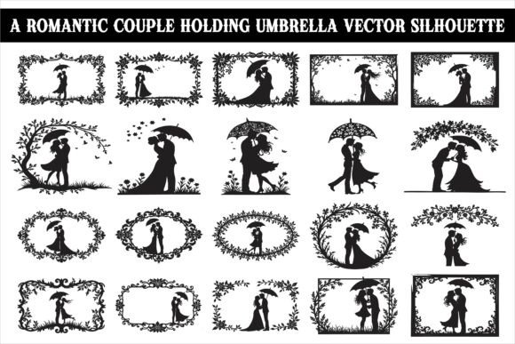 Romantic Couple Silhouette, Bundle