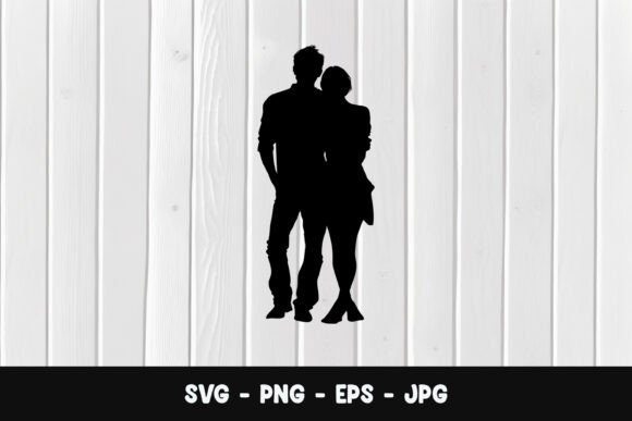 Romantic Wedding Couple Silhouette SVG
