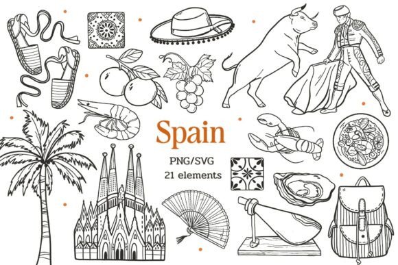 Spain Travel Clipart PNG SVG