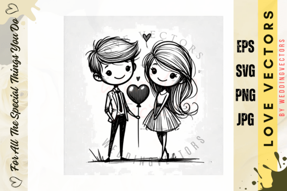 Wedding Couple and Love Vectors - C2897