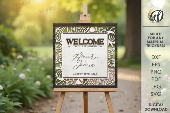 Wedding Layered Welcome Sign Lasercut
