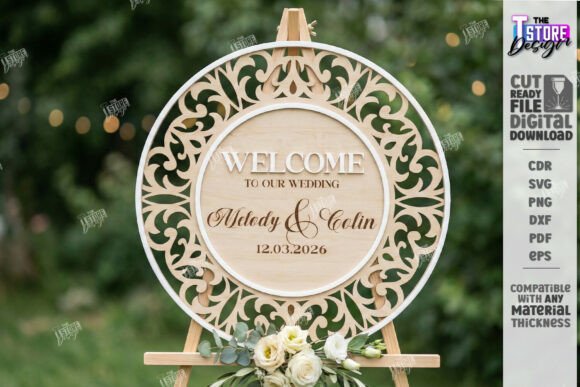 Wedding Welcome Sign Laser Cut Rustic