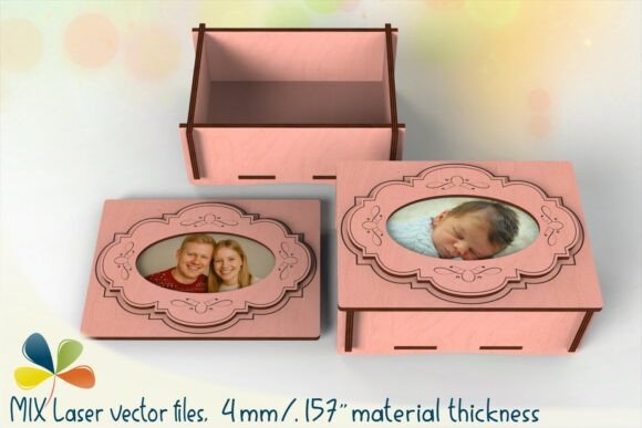 Wooden Photo Box Laser Cut File SVG PDF