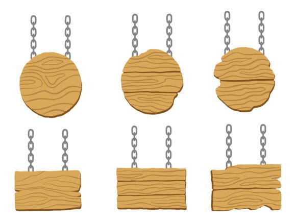 Wooden Sign Board with Chain